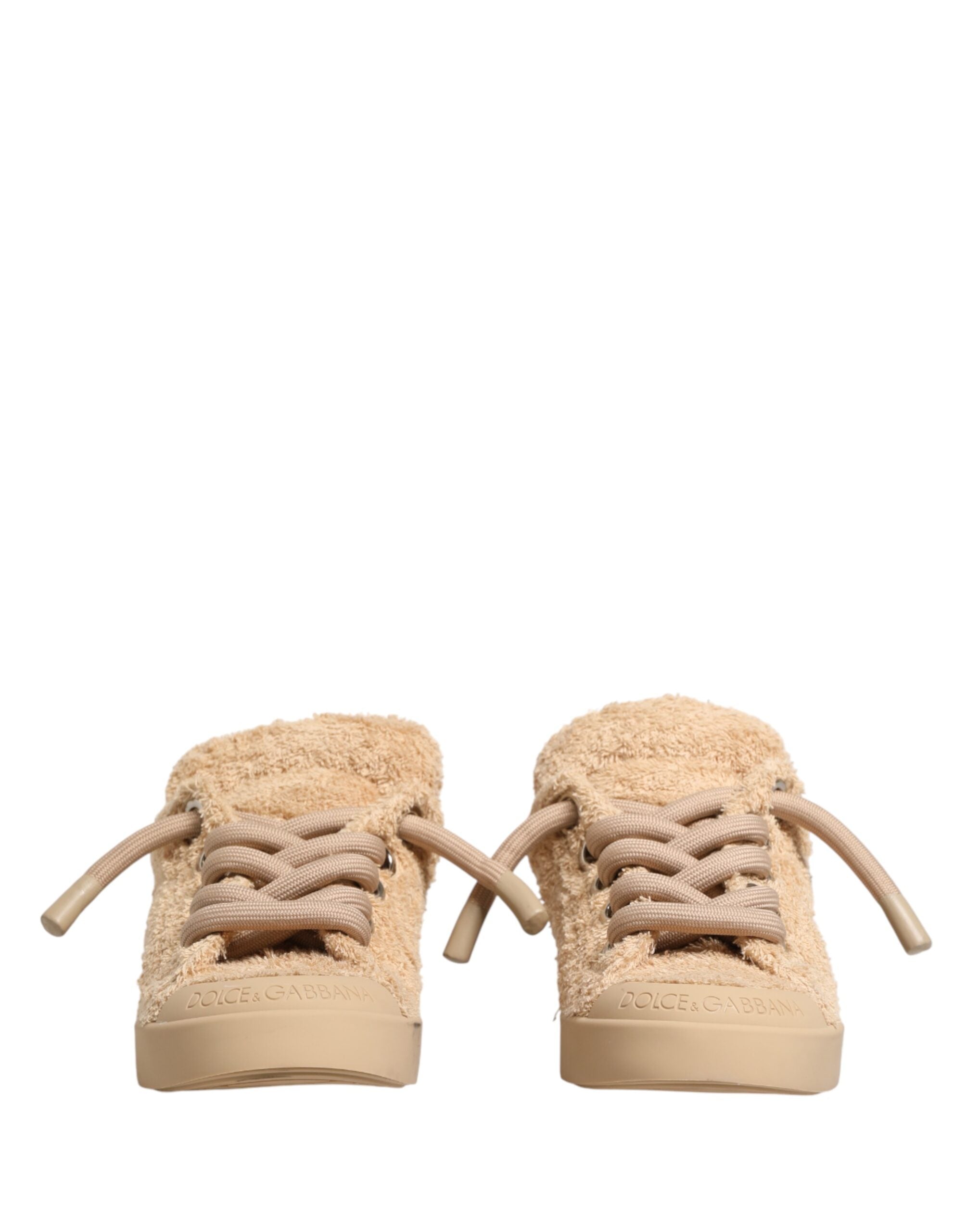 Dolce & Gabbana Schuhe Beige Kunst Shearling Low-Top-Sneaker-3