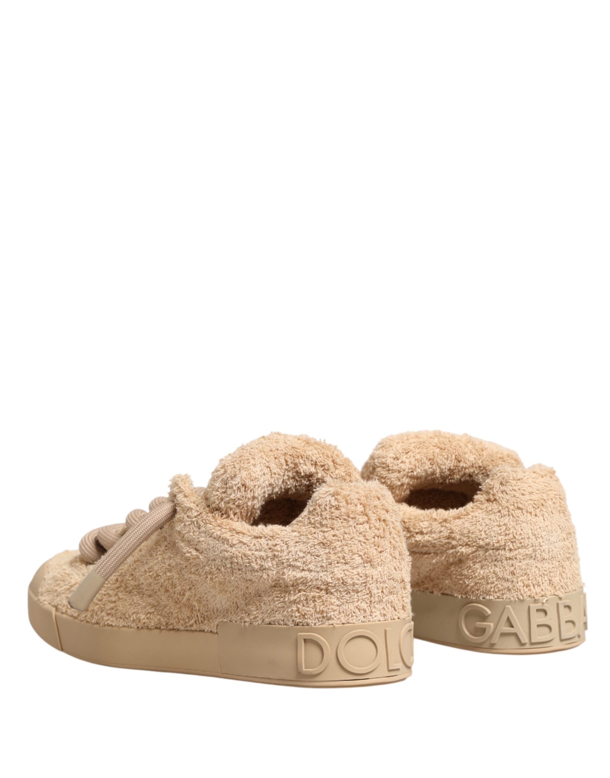 Dolce & Gabbana Schuhe Beige Kunst Shearling Low-Top-Sneaker-6
