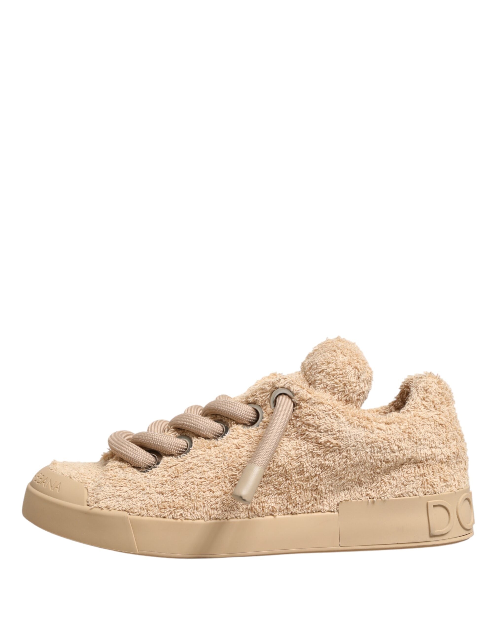 Dolce & Gabbana Schuhe Beige Kunst Shearling Low-Top-Sneaker-7