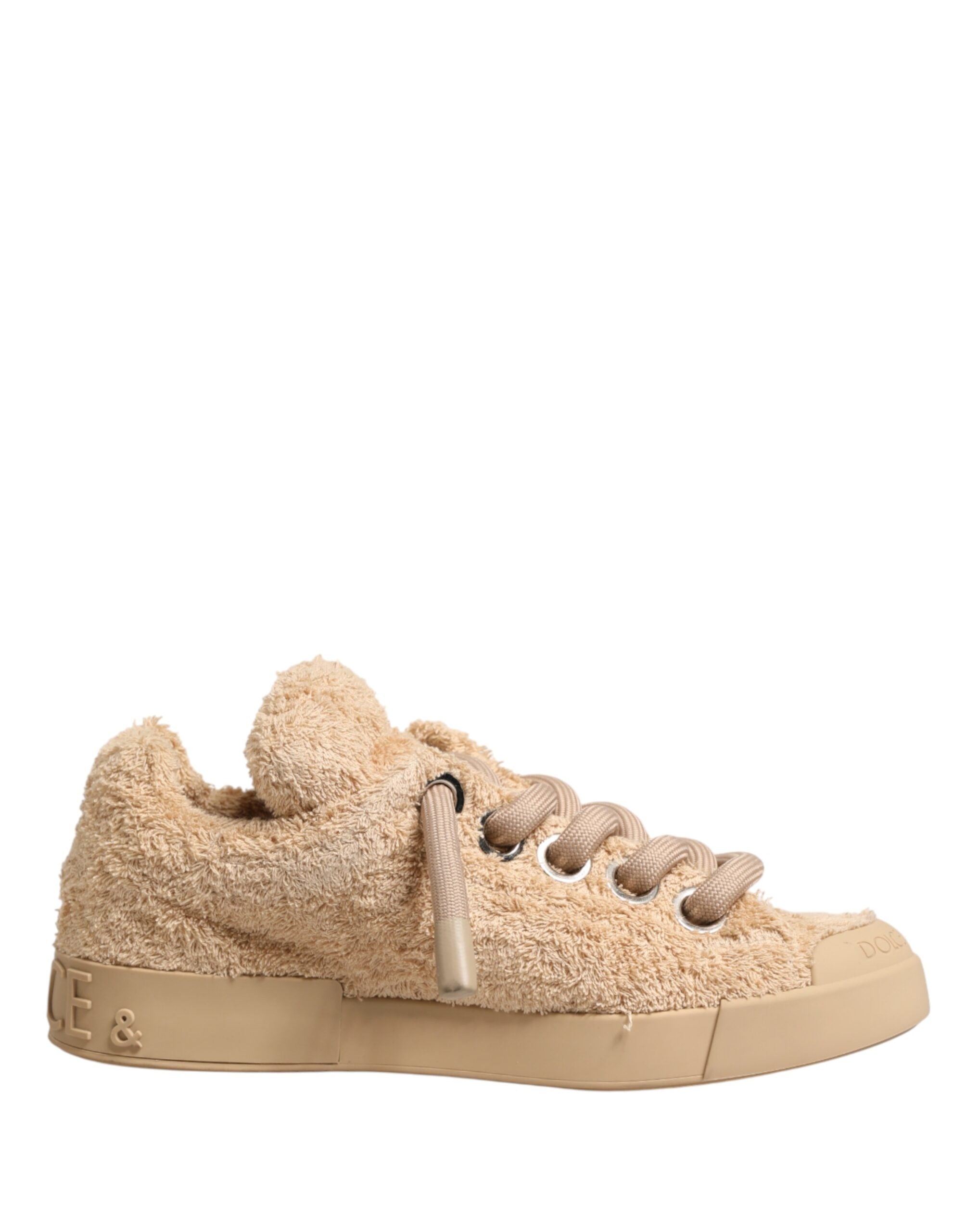 Dolce & Gabbana Schuhe Beige Kunst Shearling Low-Top-Sneaker-2