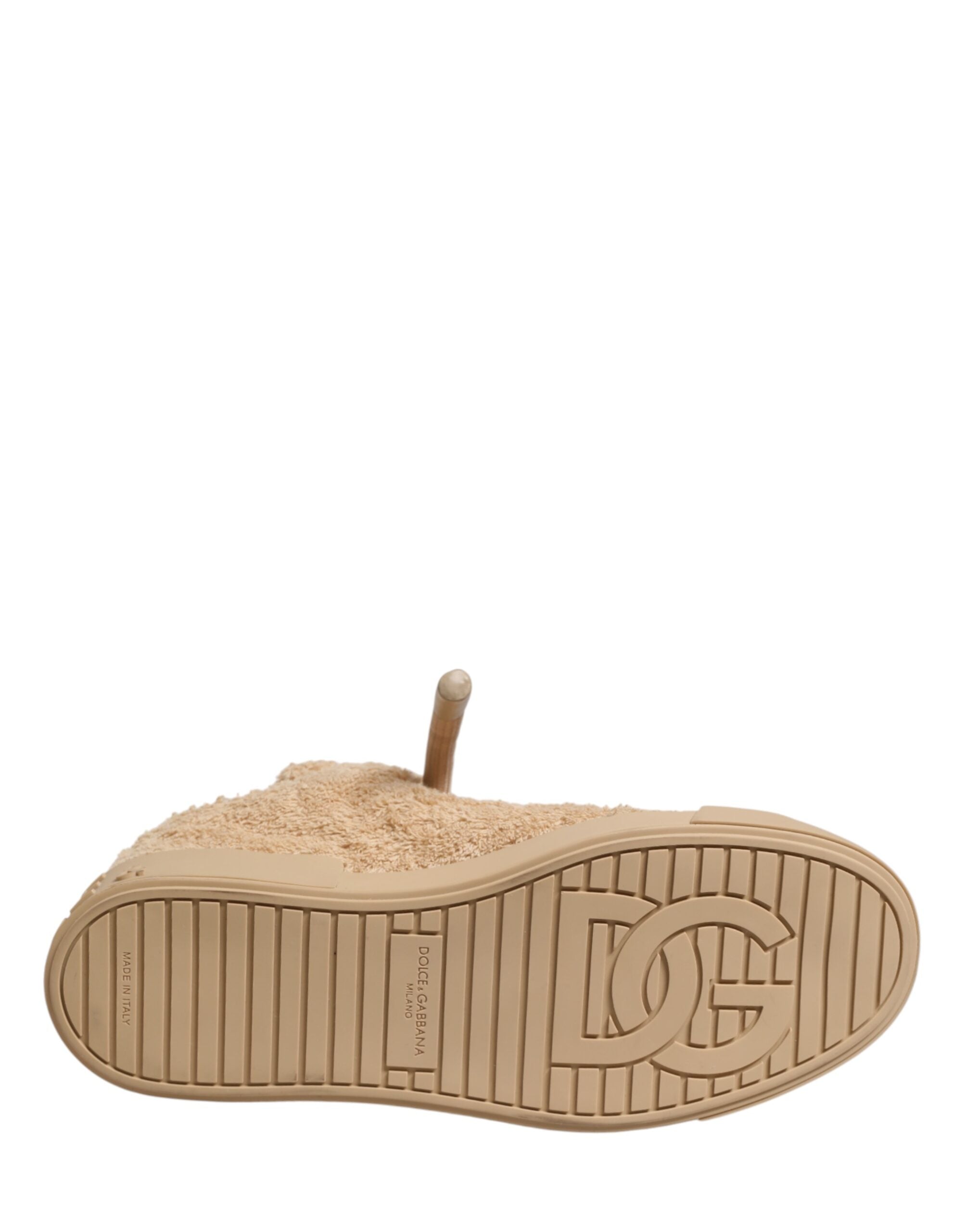 Dolce & Gabbana Schuhe Beige Kunst Shearling Low-Top-Sneaker-8