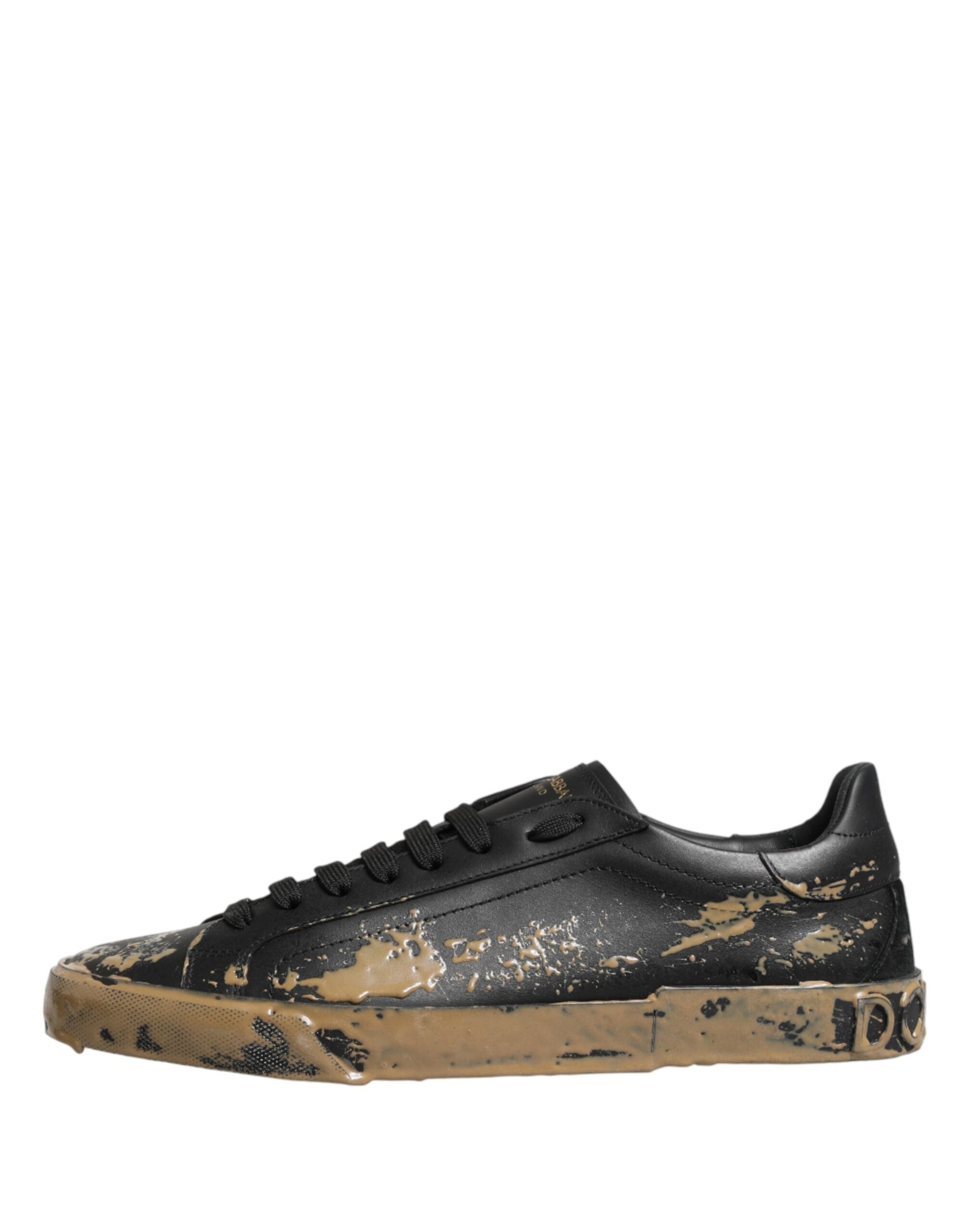 Dolce & Gabbana Black Used-Look Low-Top Portofino Sneakers-7