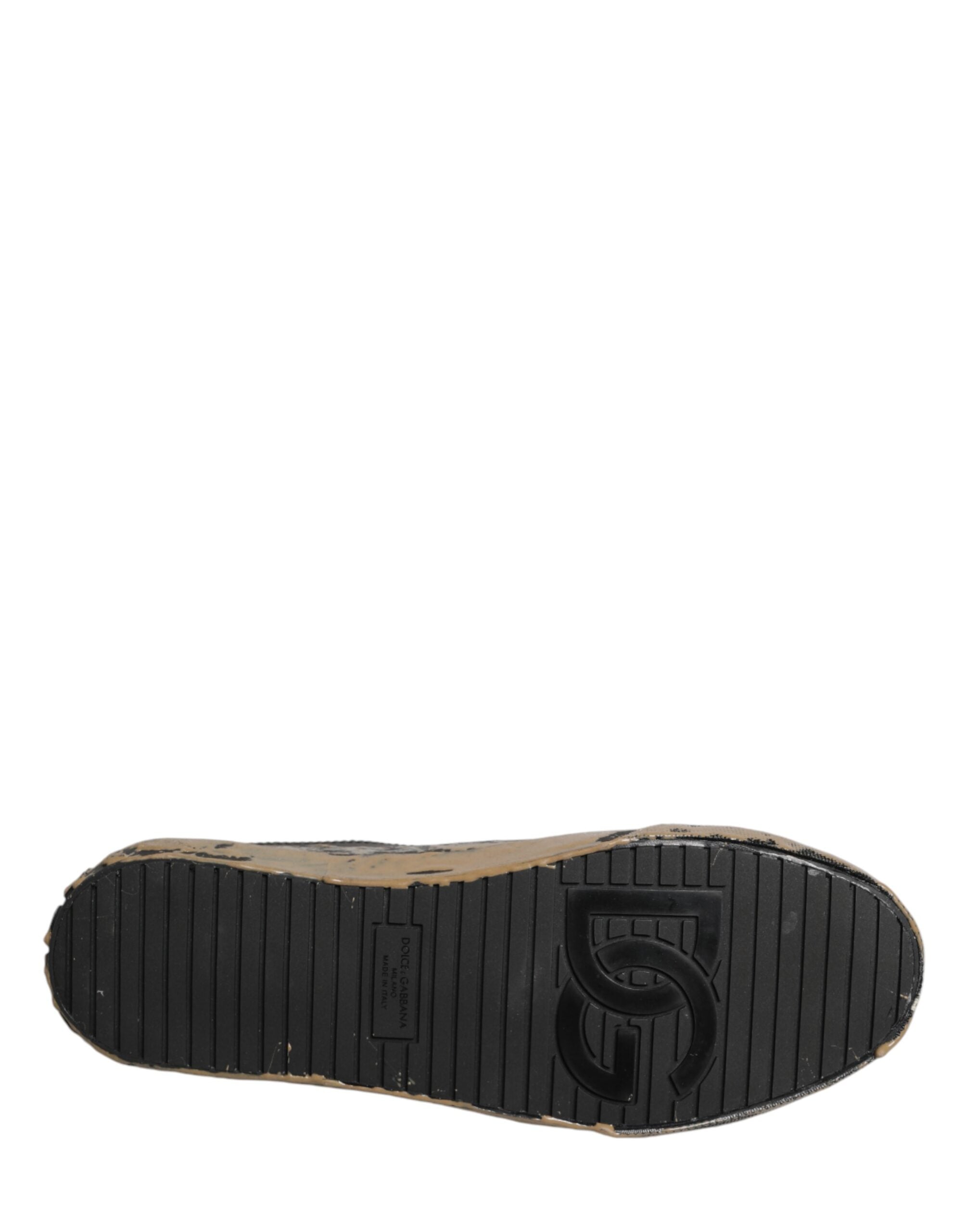 Dolce & Gabbana Black Used-Look Low-Top Portofino Sneakers-8