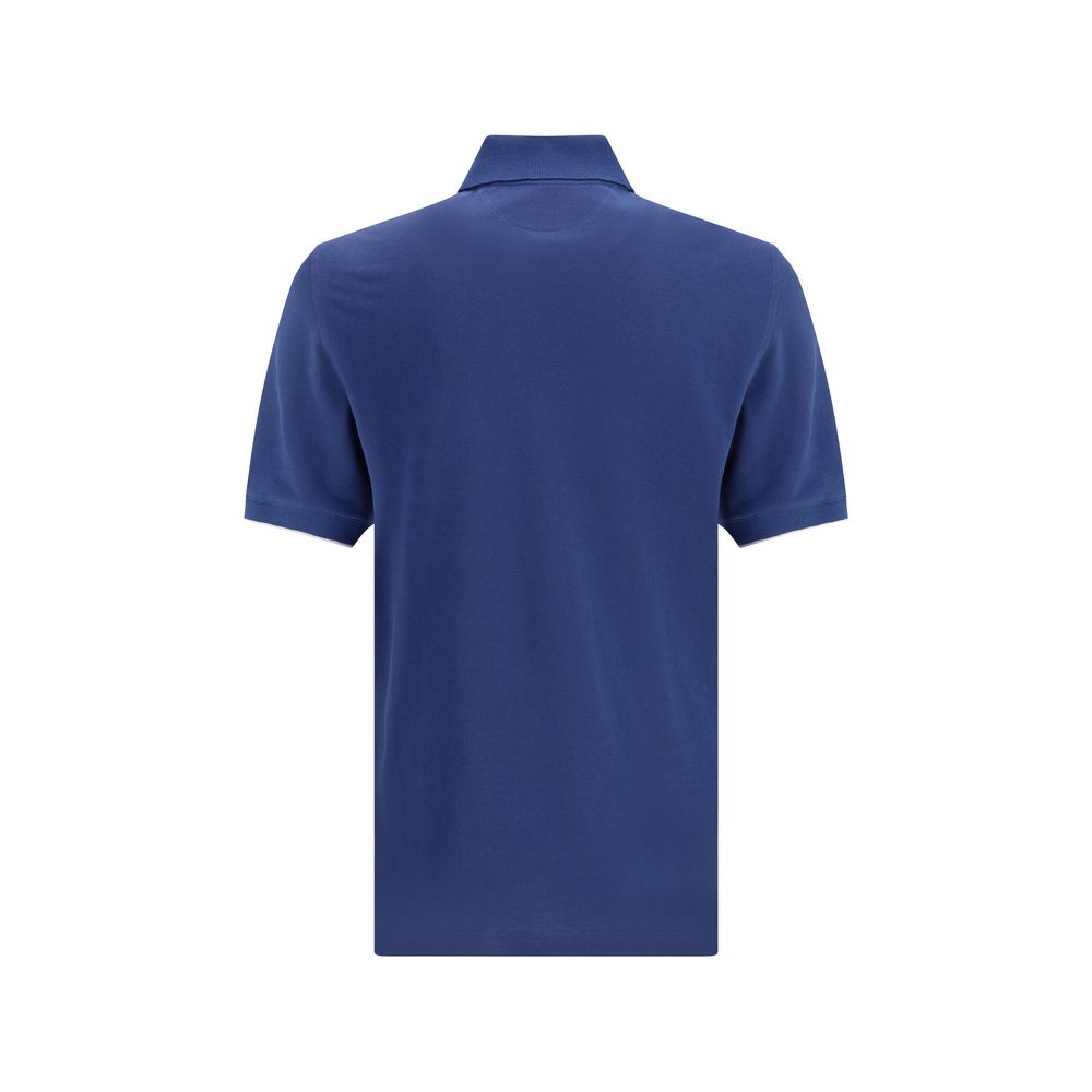 Brunello Cucinelli Blue Cotton Polo Shirt-2