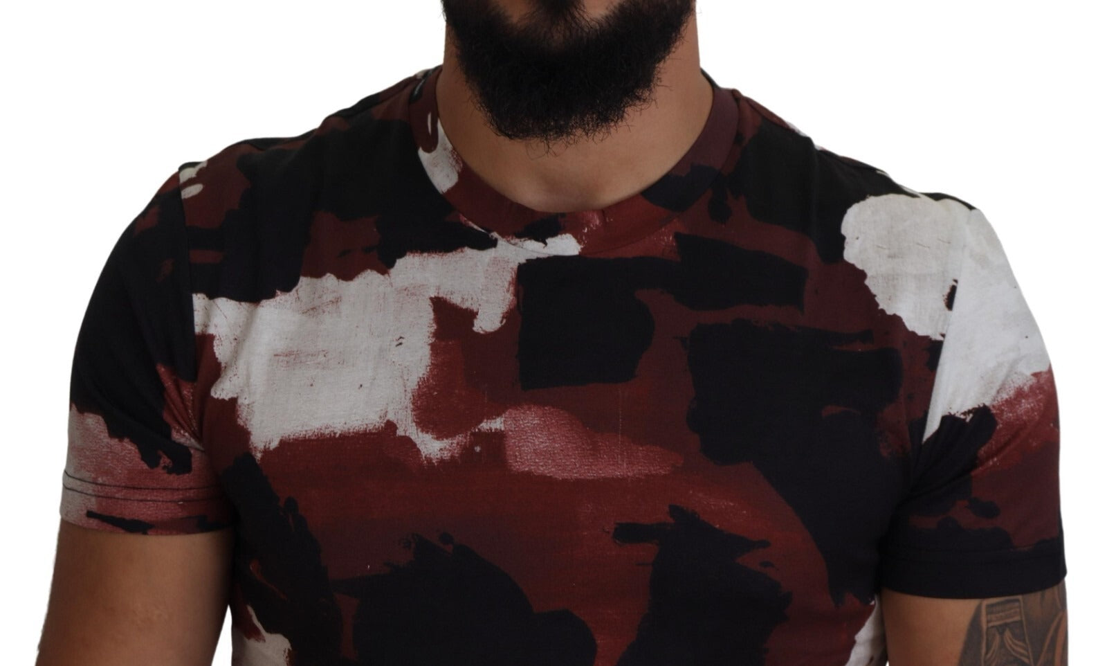 Dolce & Gabbana Multicolor Tie-Dye Cotton T-Shirt with Crew Neck-5