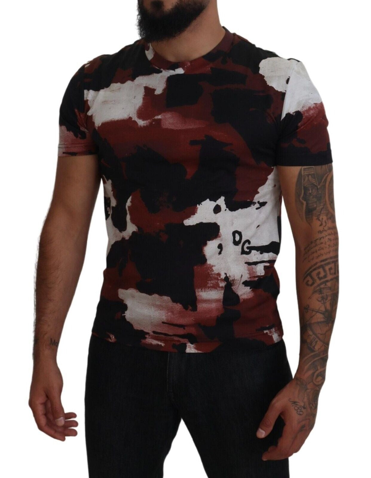 Dolce & Gabbana Multicolor Tie-Dye Cotton T-Shirt with Crew Neck-6