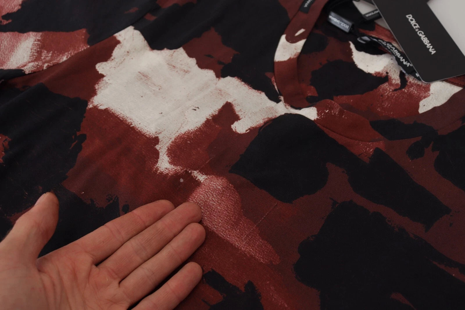 Dolce & Gabbana Multicolor Tie-Dye Cotton T-Shirt with Crew Neck-7