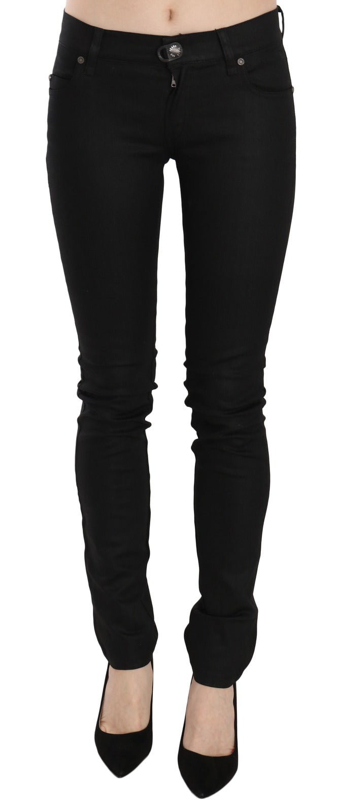 PLEIN SUD Schwarze Skinny-Jeans aus Baumwolle mit mittlerer Taille-2