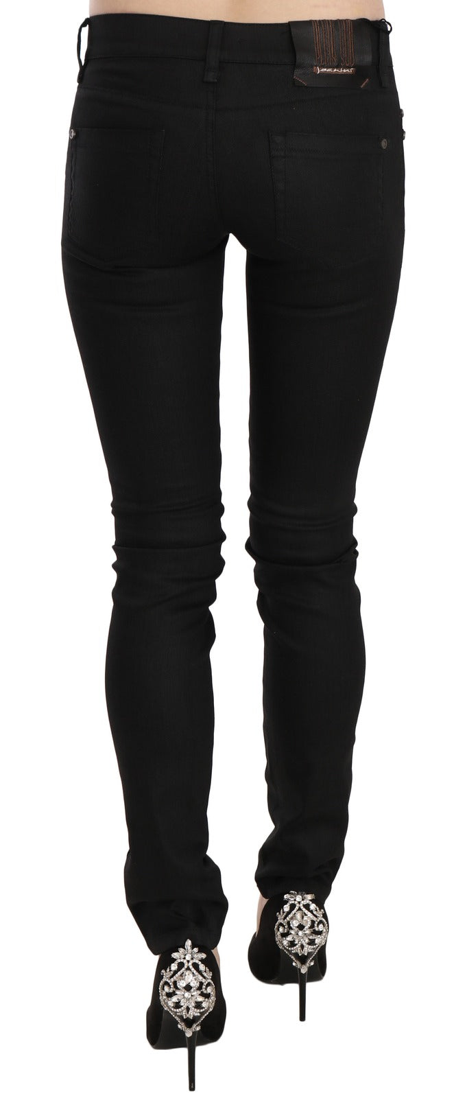 PLEIN SUD Schwarze Skinny-Jeans aus Baumwolle mit mittlerer Taille-5
