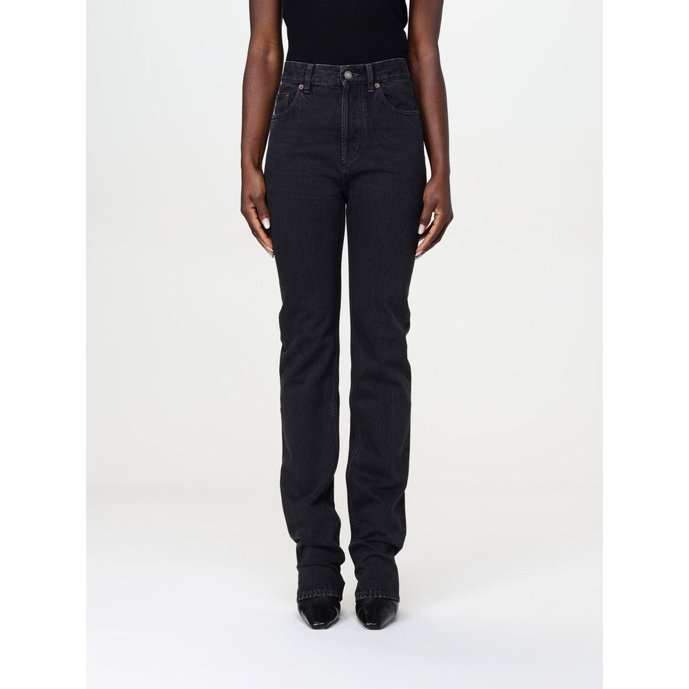 Saint Laurent Schwarze Jeans mit geradem Bein aus Baumwolle