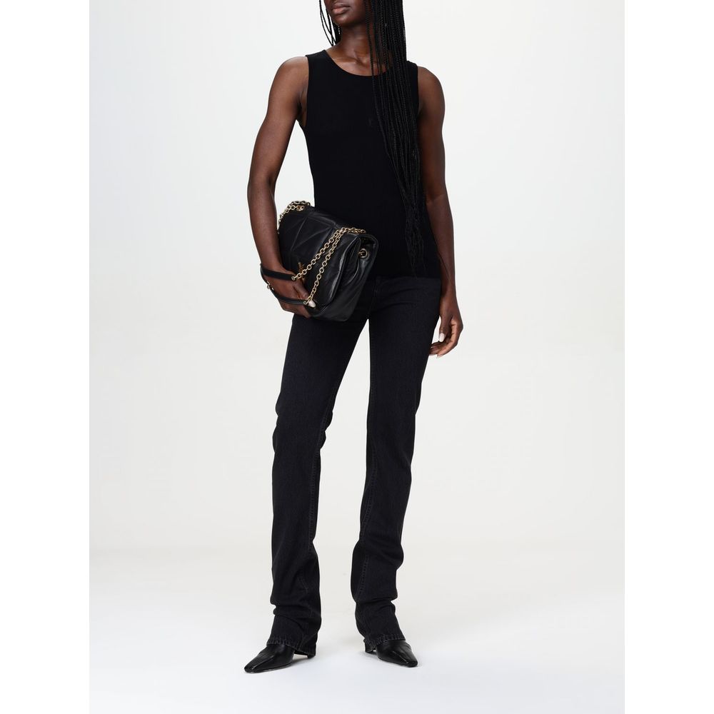 Saint Laurent Schwarze Jeans mit geradem Bein aus Baumwolle-2