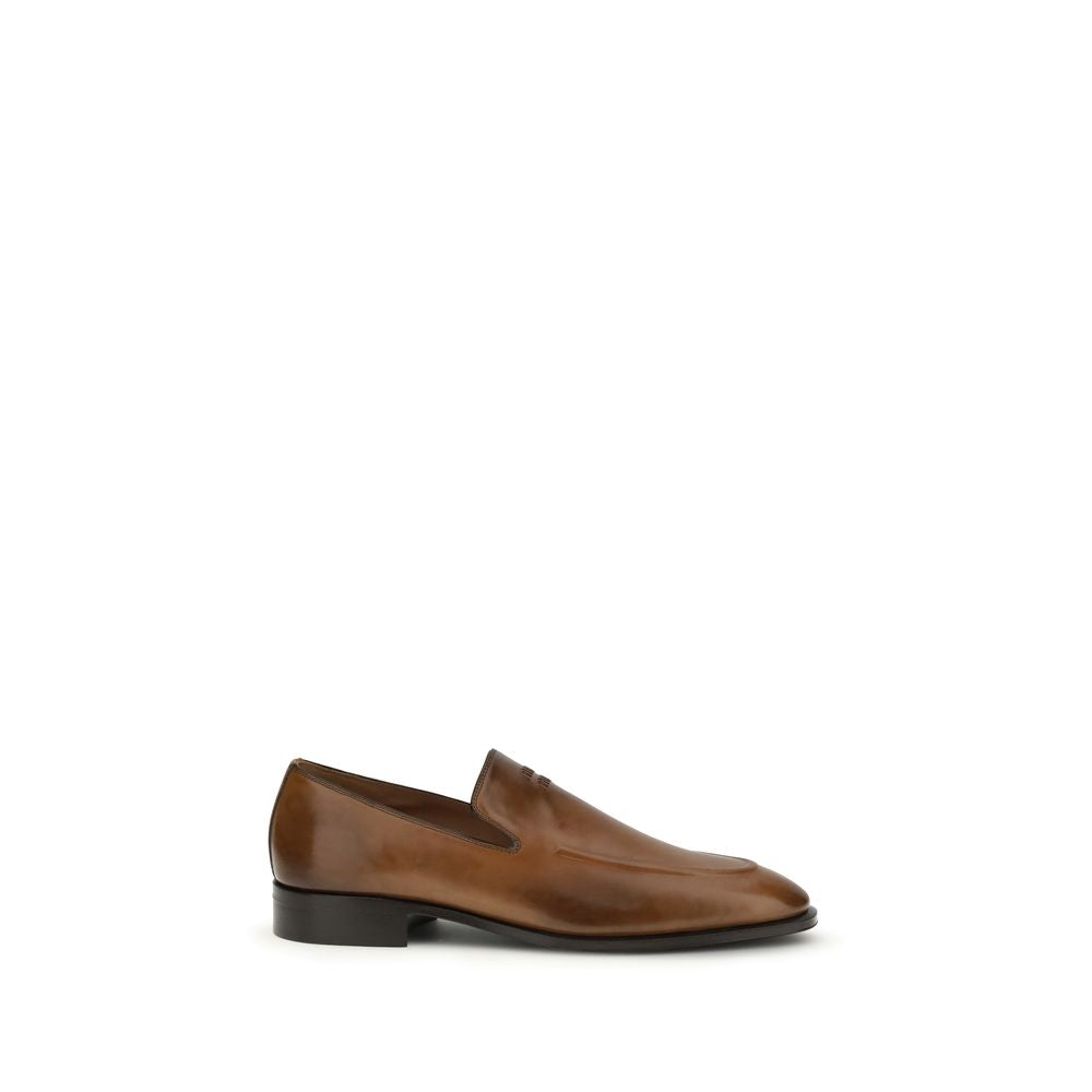 Miu Miu Brown Calfskin Bos Taurus Slip-on Loafers-1