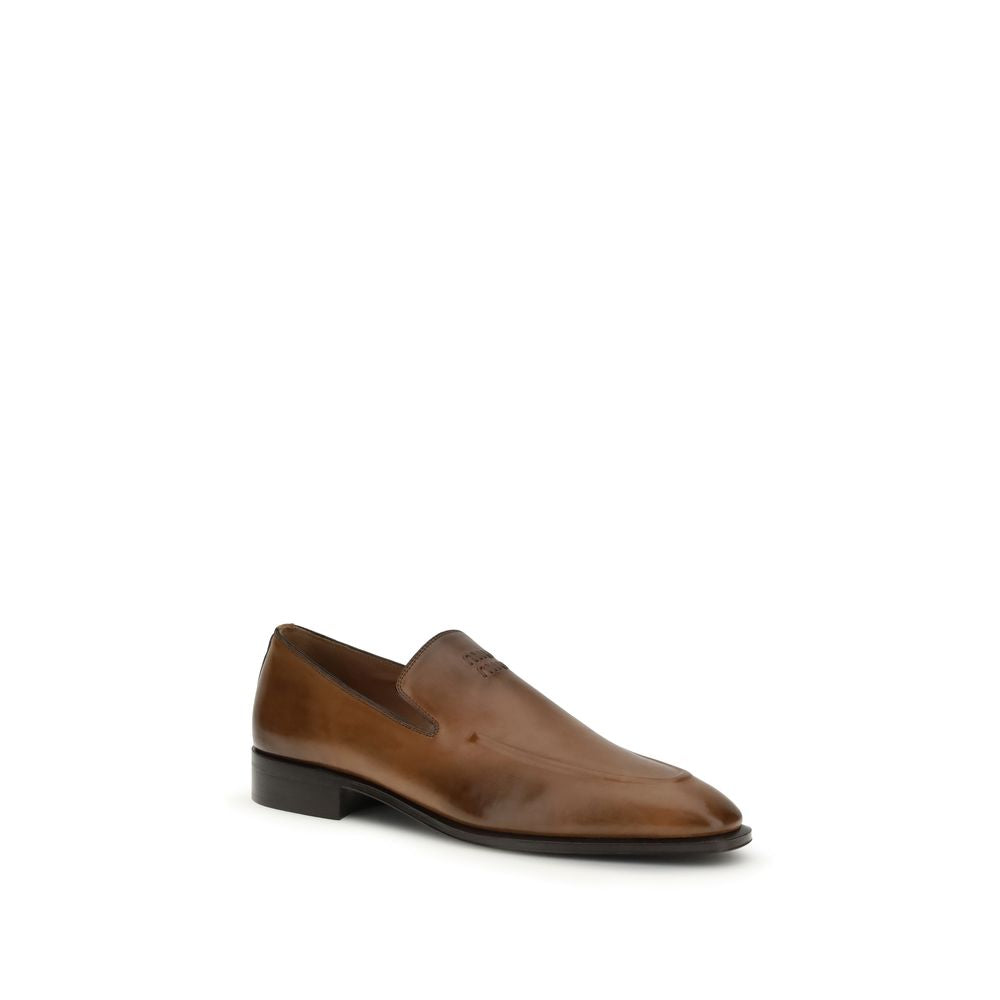 Miu Miu Brown Calfskin Bos Taurus Slip-on Loafers-2