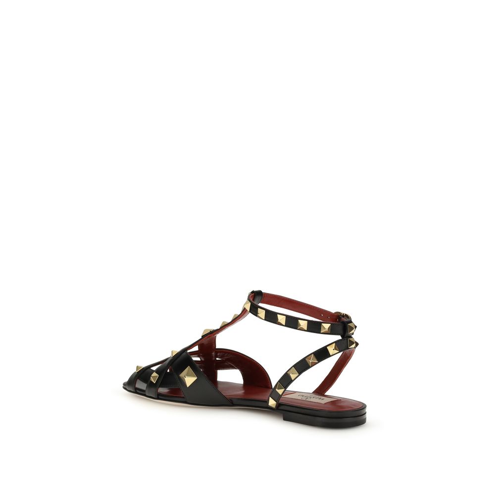 Valentino Garavani Black Goat Leather Sandals-3