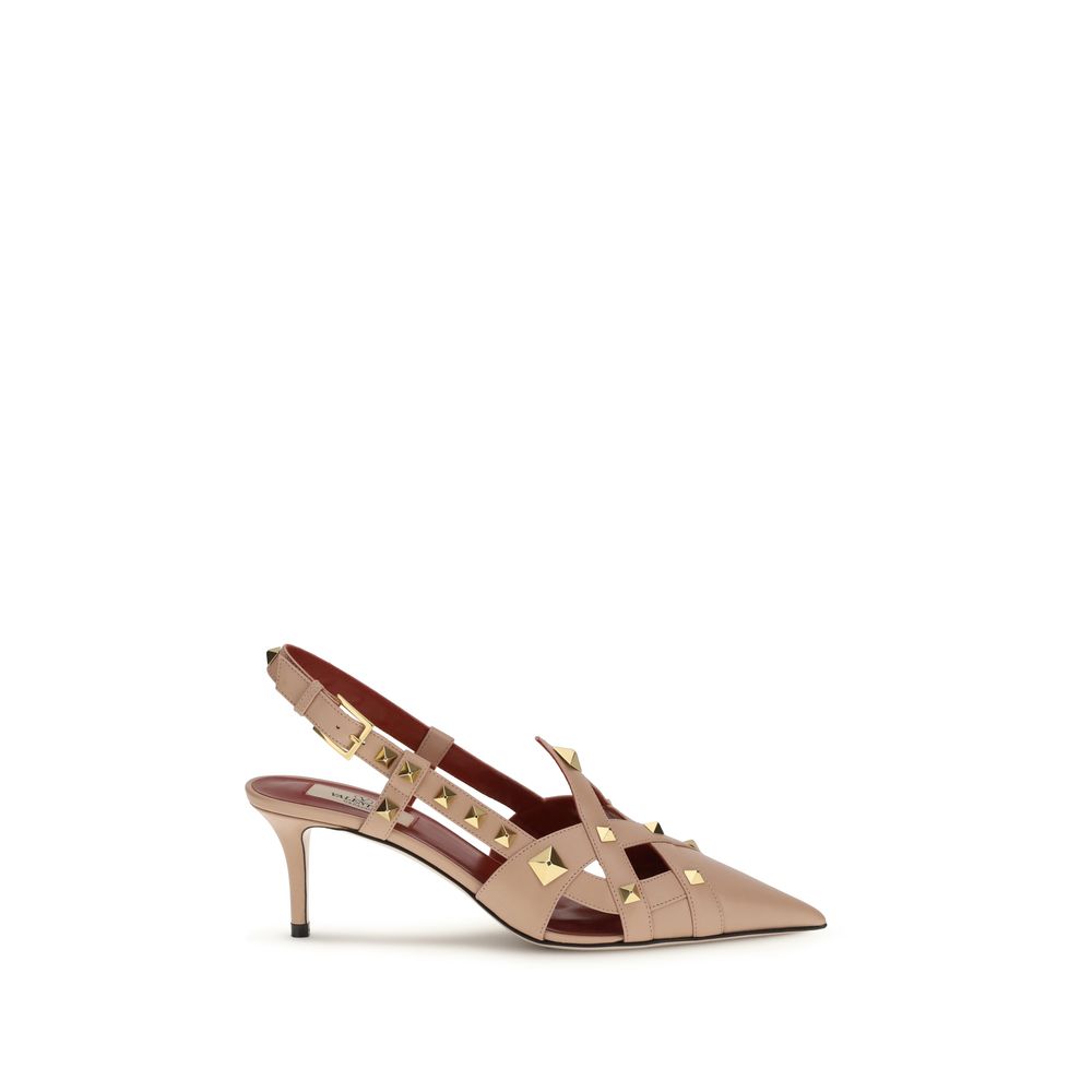 Valentino Garavani Mehrfarbige Ziegenleder-Pumps mit mittlerem Absatz