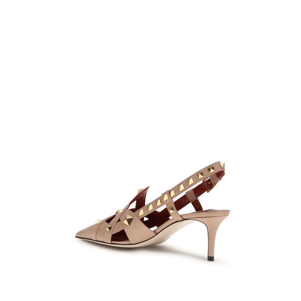 Valentino Garavani Mehrfarbige Ziegenleder-Pumps mit mittlerem Absatz-3