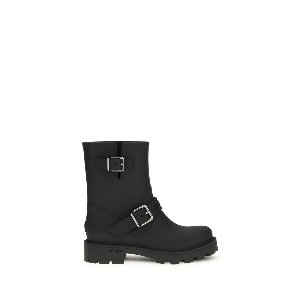Jimmy Choo Schwarze Regen-Stiefel aus Polyurethan-1