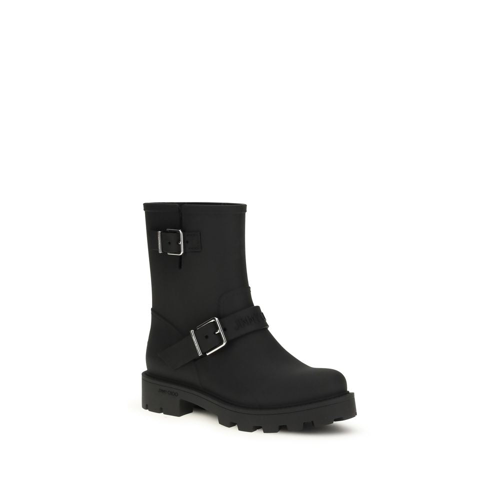 Jimmy Choo Schwarze Regen-Stiefel aus Polyurethan-2