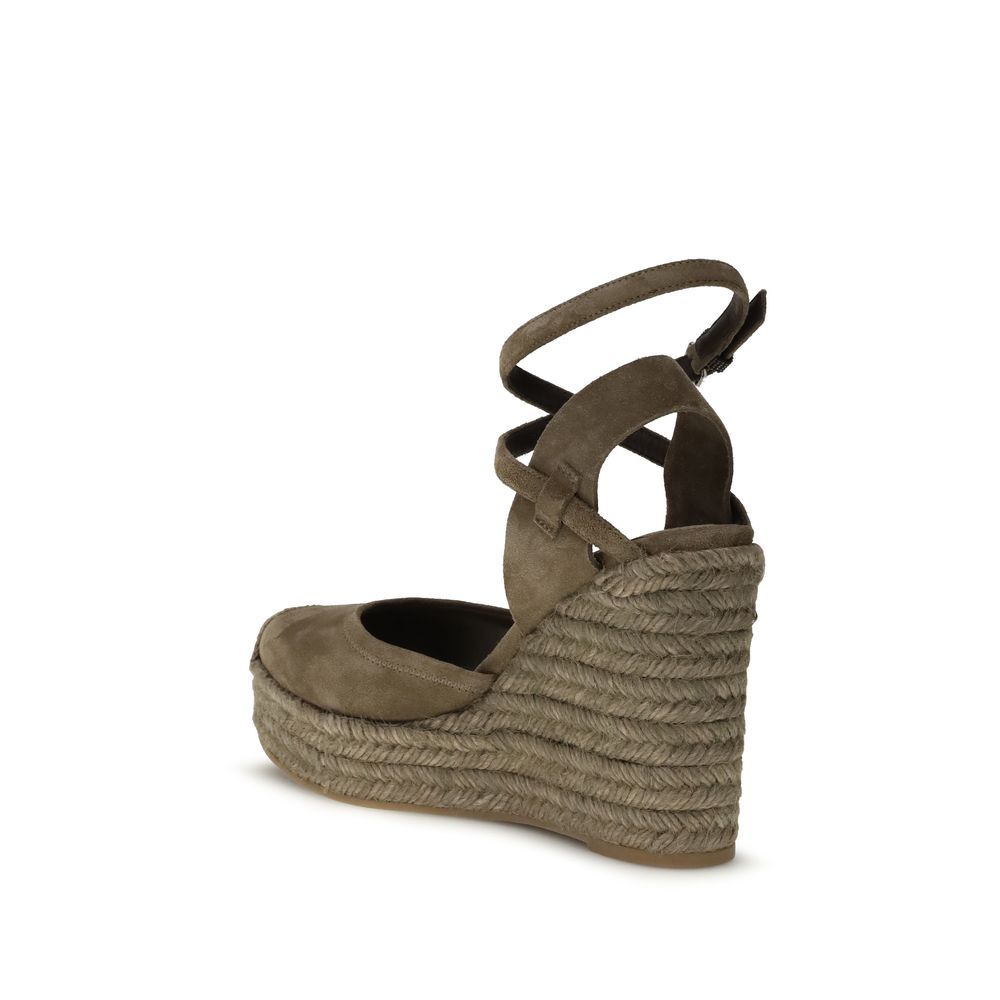 Brunello Cucinelli Beige Calf Leather Bos Taurus Espadrilles-3