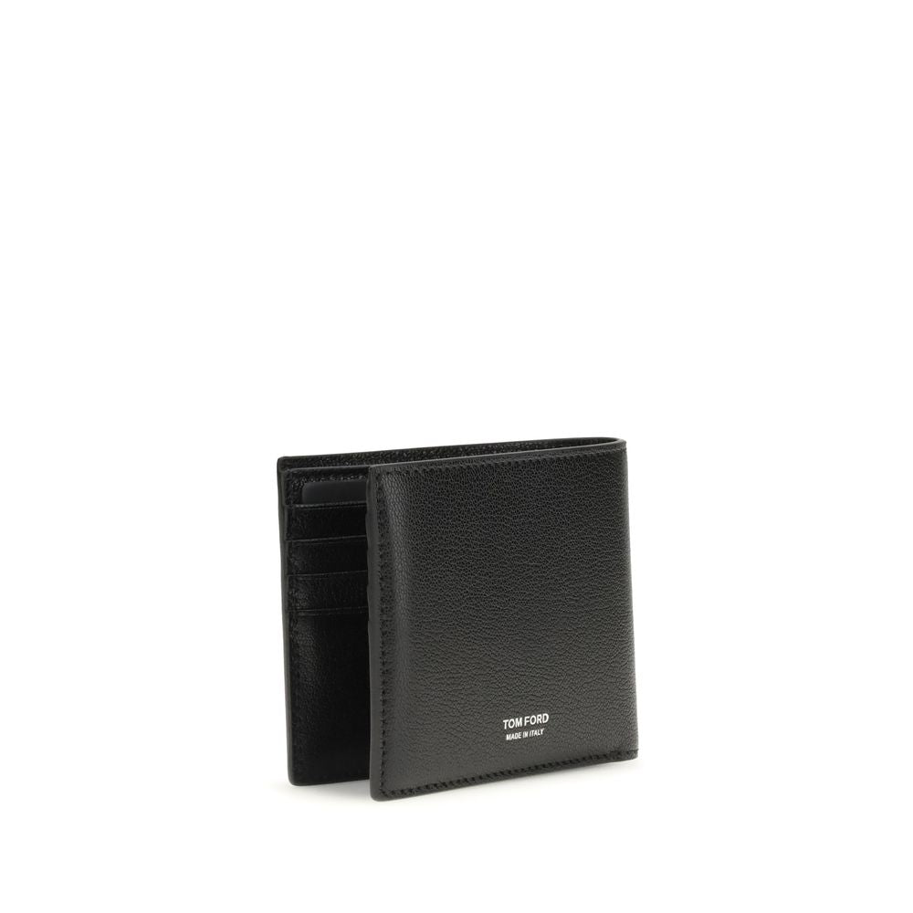 Tom Ford Schwarzes Kalbsleder Bos Taurus Portemonnaie-2