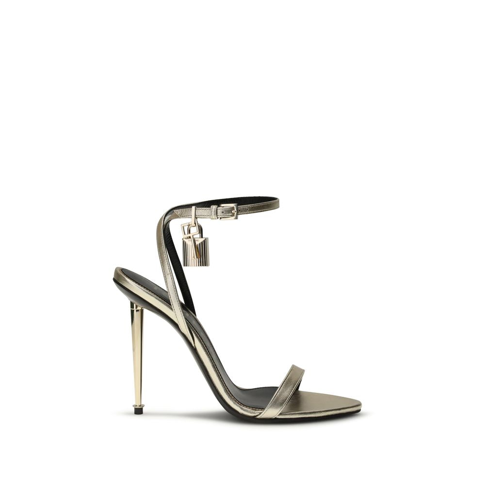 Tom Ford Sandale mit Stilettoabsatz aus Kalbsleder Bos Taurus in Gold