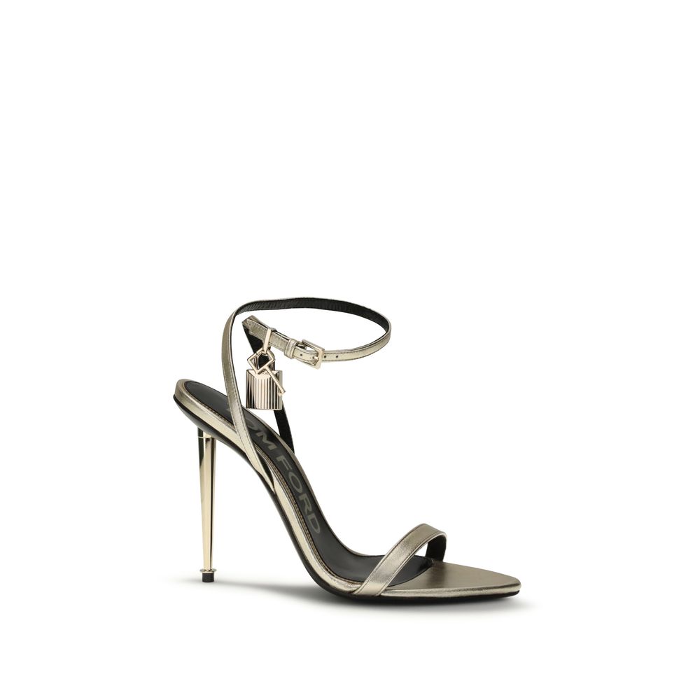 Tom Ford Sandale mit Stilettoabsatz aus Kalbsleder Bos Taurus in Gold-2