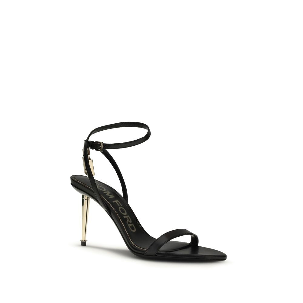 Tom Ford Schwarze Stilettosandalen aus Ziegenleder-2