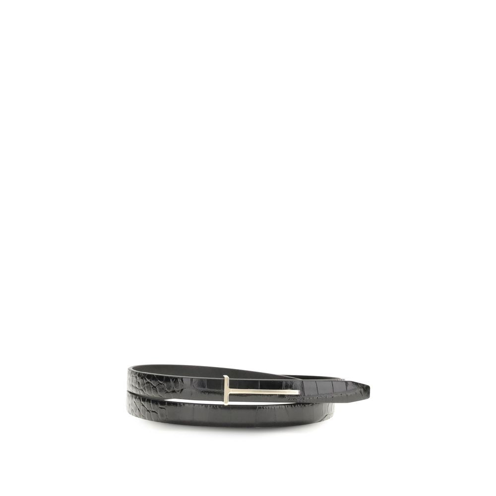 Tom Ford Schmaler Ledergürtel in Schwarz-1