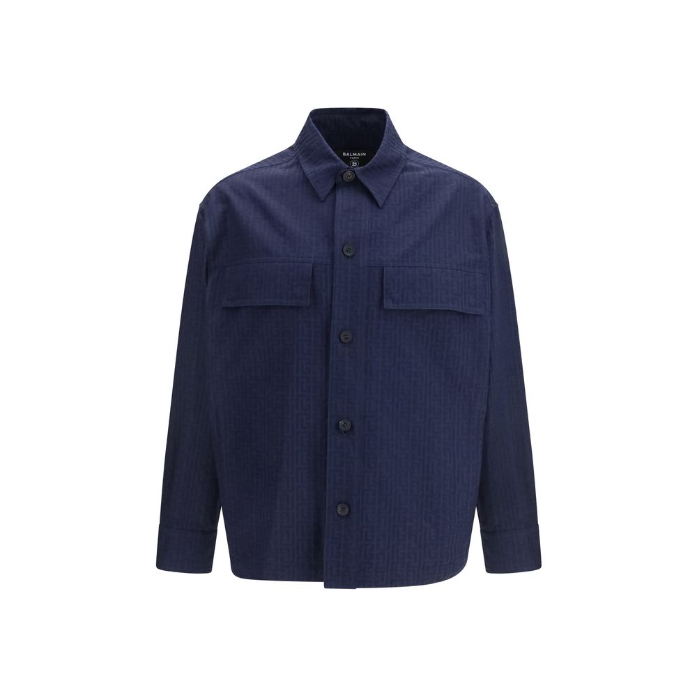 Balmain Blue Cotton Coat-1