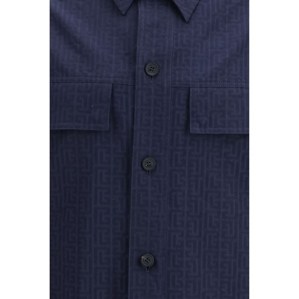 Balmain Blue Cotton Coat-3