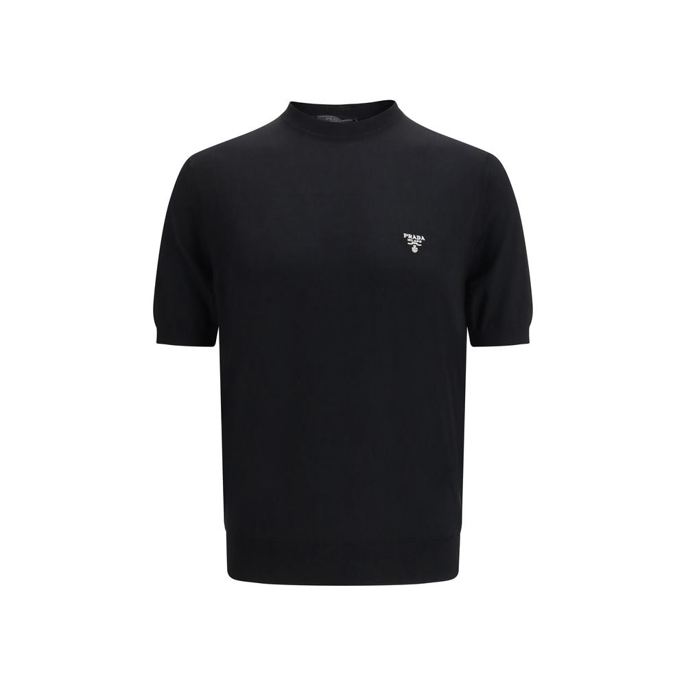 Prada Black Fleece Wool T-Shirt-1