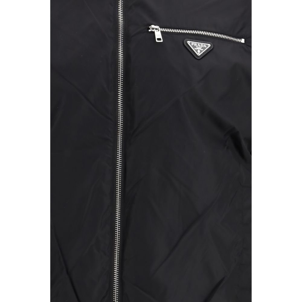 Prada Schwarze Oversize-Jacke aus Wolle Oves Aries-6