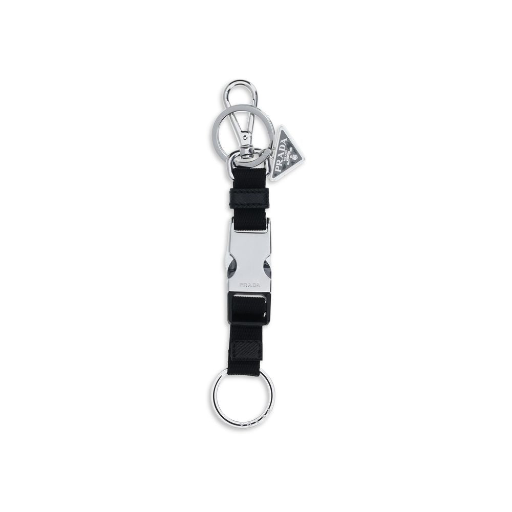 Prada Black Nylon Keyring-1