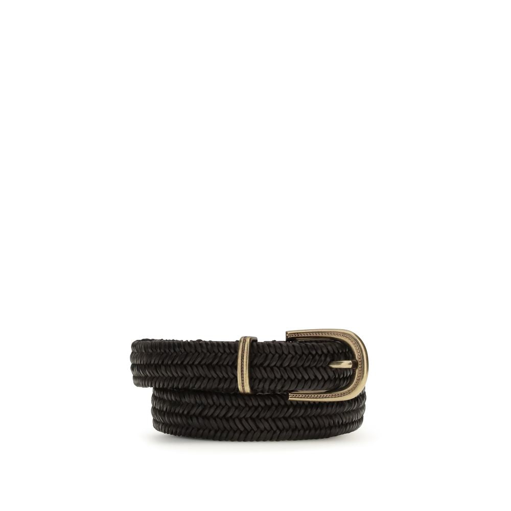 Brunello Cucinelli Black Calfskin Bos Taurus Regular Belt-1