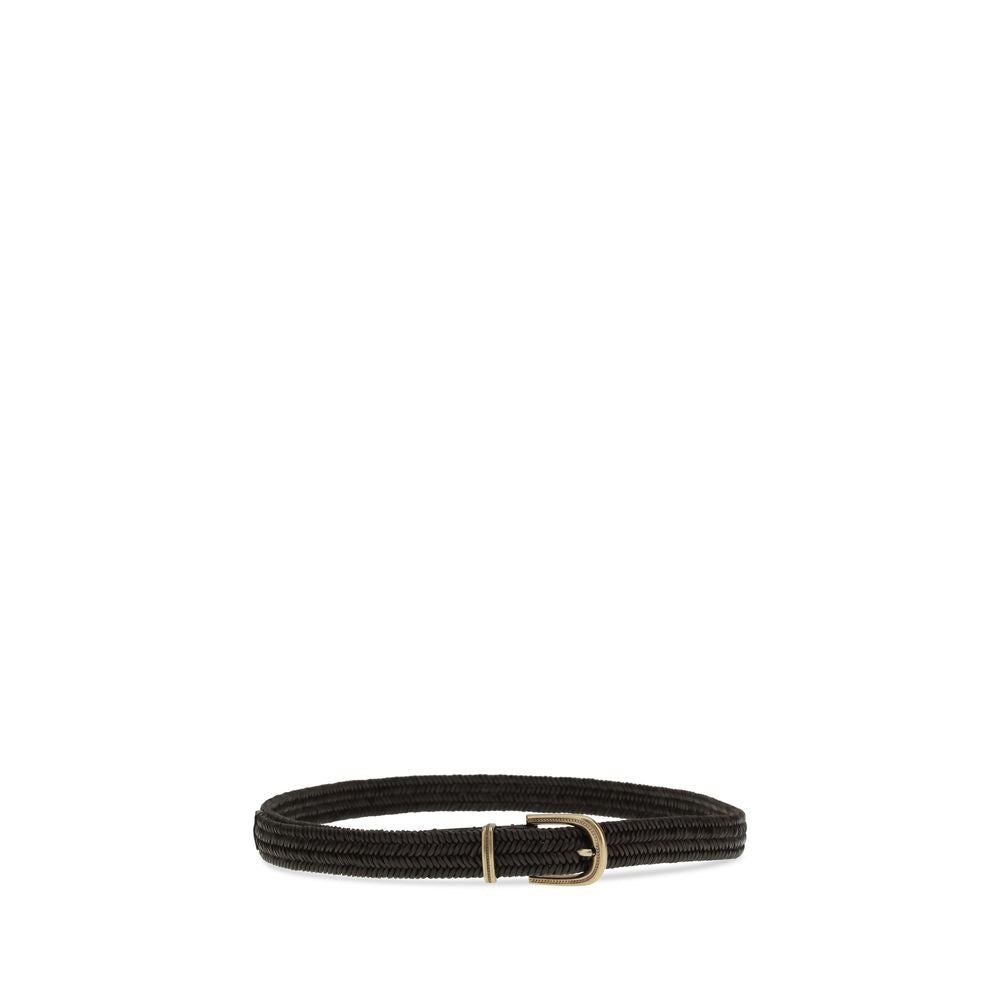 Brunello Cucinelli Black Calfskin Bos Taurus Regular Belt-2