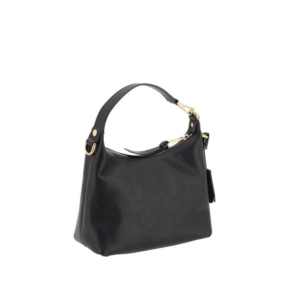 Versace Schwarze Kalbsleder Bos Taurus Handtasche-3