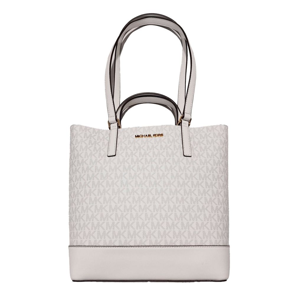 Michael Kors White Leather Tote Bag-1