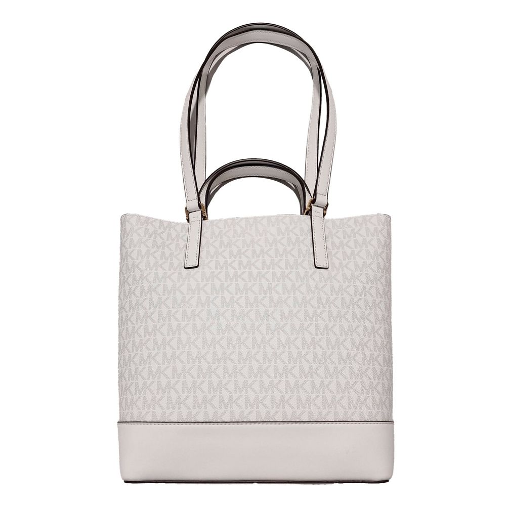 Michael Kors White Leather Tote Bag-2
