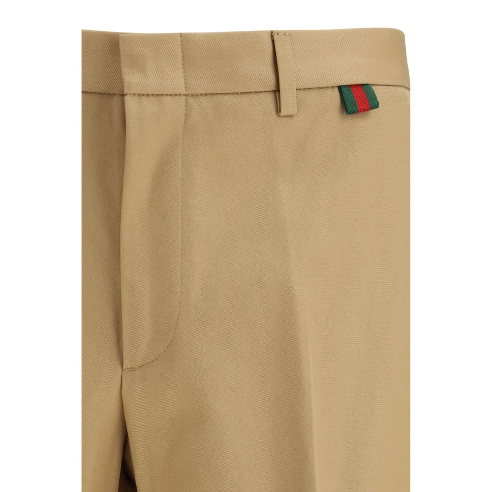 Gucci Beige Cotton Casual Pants-3