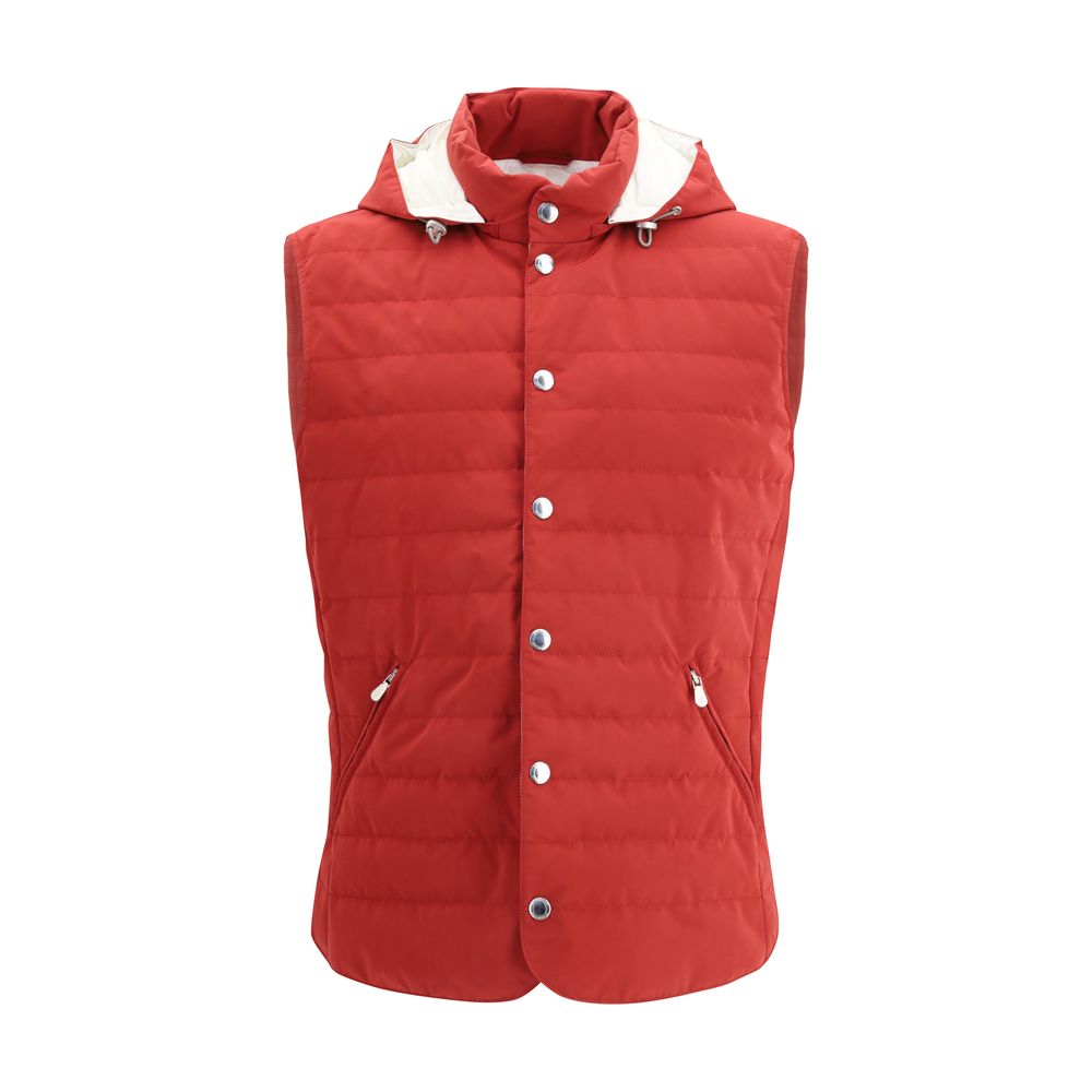 Brunello Cucinelli Mehrfarbige ärmellose Polyesterjacke-1