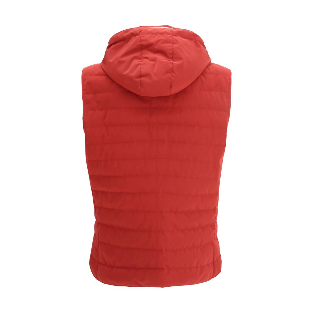 Brunello Cucinelli Mehrfarbige ärmellose Polyesterjacke-2