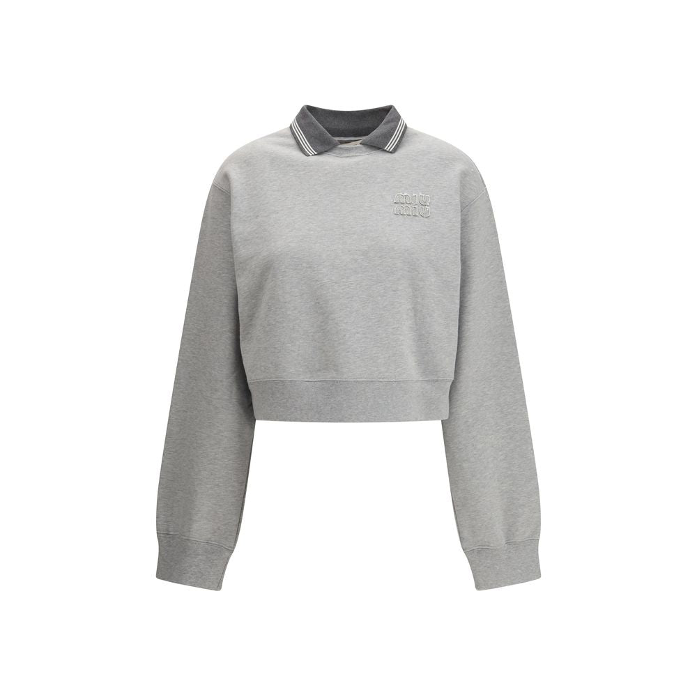 Miu Miu Grey Cotton Sweatshirt-1