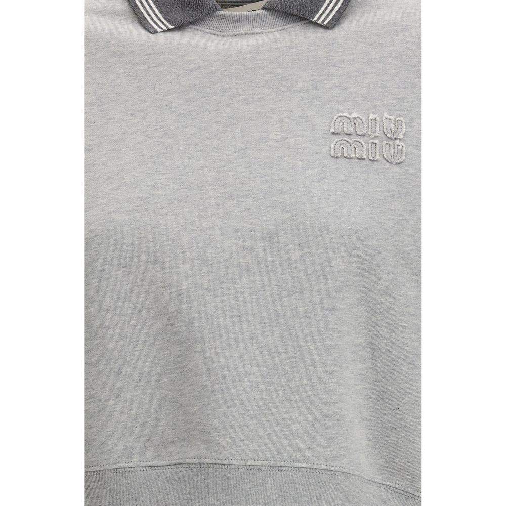 Miu Miu Grey Cotton Sweatshirt-3