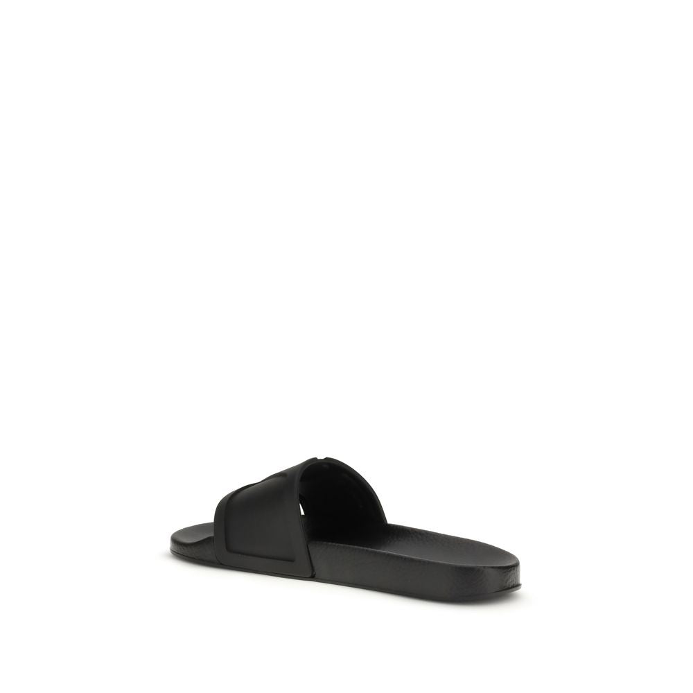 Valentino Garavani Schwarze Gummisandalen-3