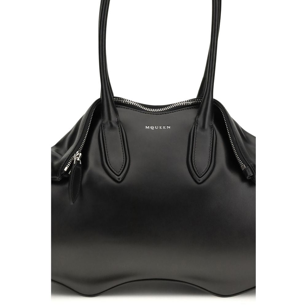 Alexander McQueen Black Bos Taurus Calfskin Shoulder Bag-4
