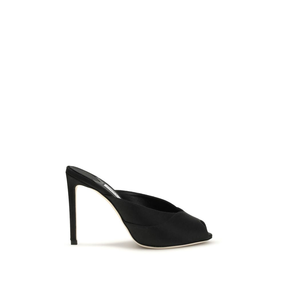 Jimmy Choo Black Calfskin Bos Taurus Stiletto Sandals-1