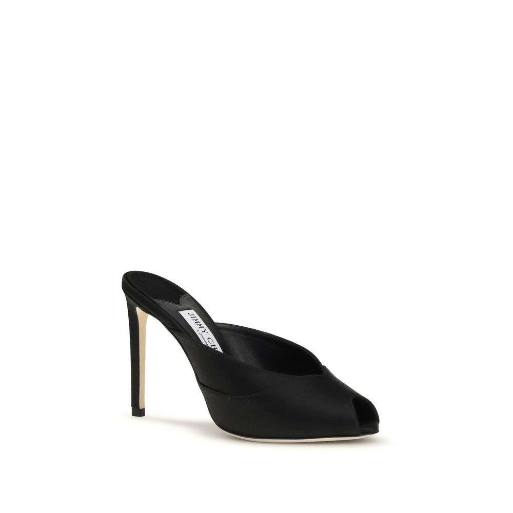 Jimmy Choo Black Calfskin Bos Taurus Stiletto Sandals-2
