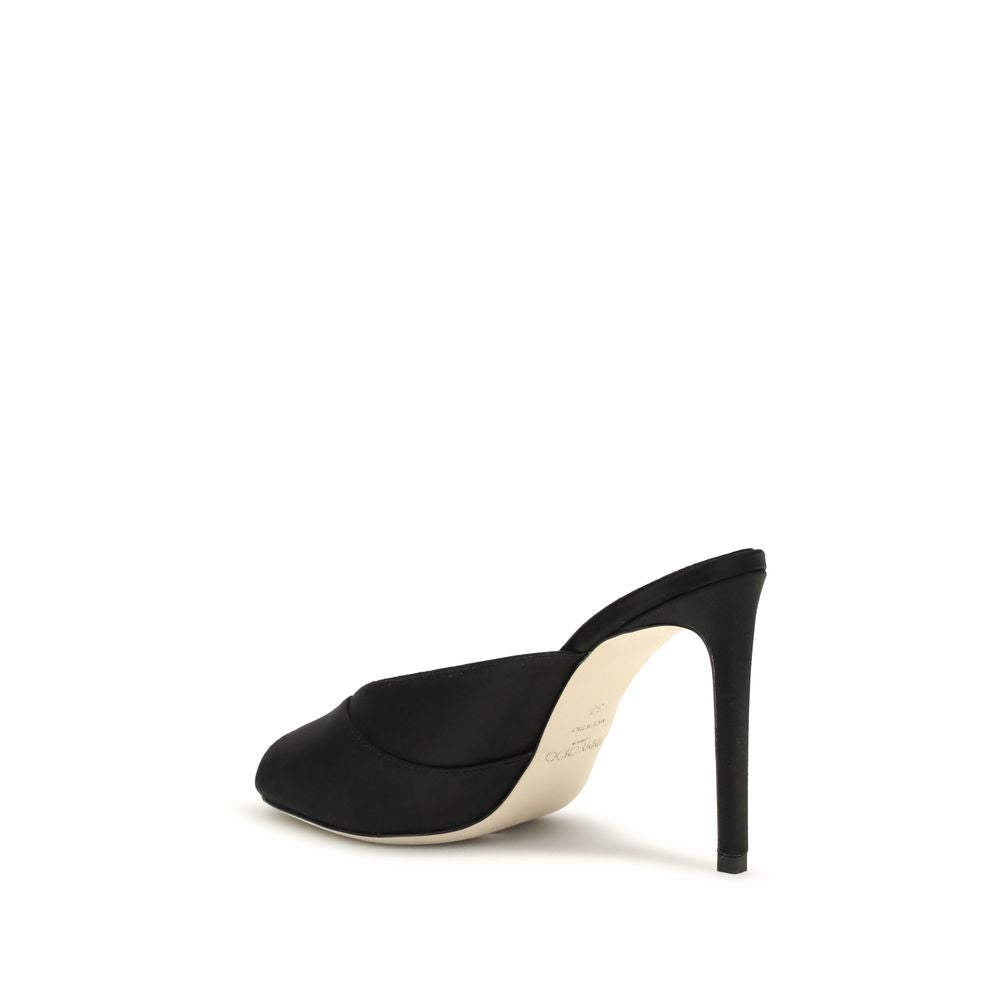 Jimmy Choo Black Calfskin Bos Taurus Stiletto Sandals-3