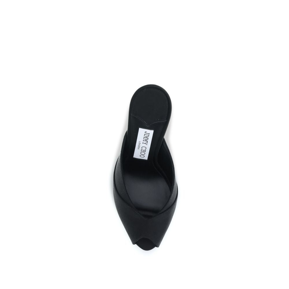 Jimmy Choo Black Calfskin Bos Taurus Stiletto Sandals-4