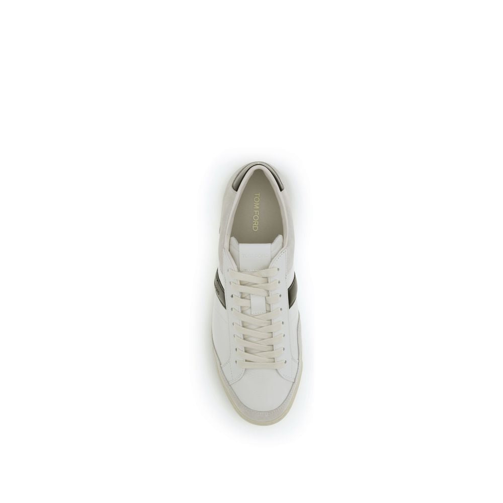 Tom Ford White Bos Taurus Calfskin Sneakers-4